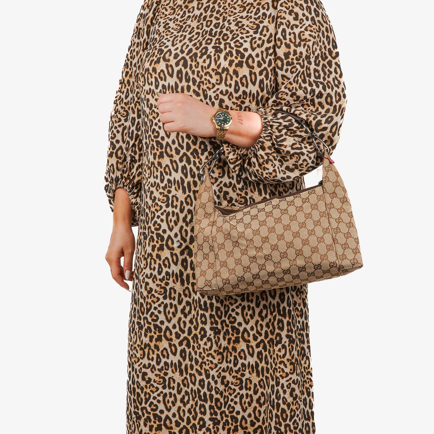 Gucci GG Beige Monogram Shoulder Bag