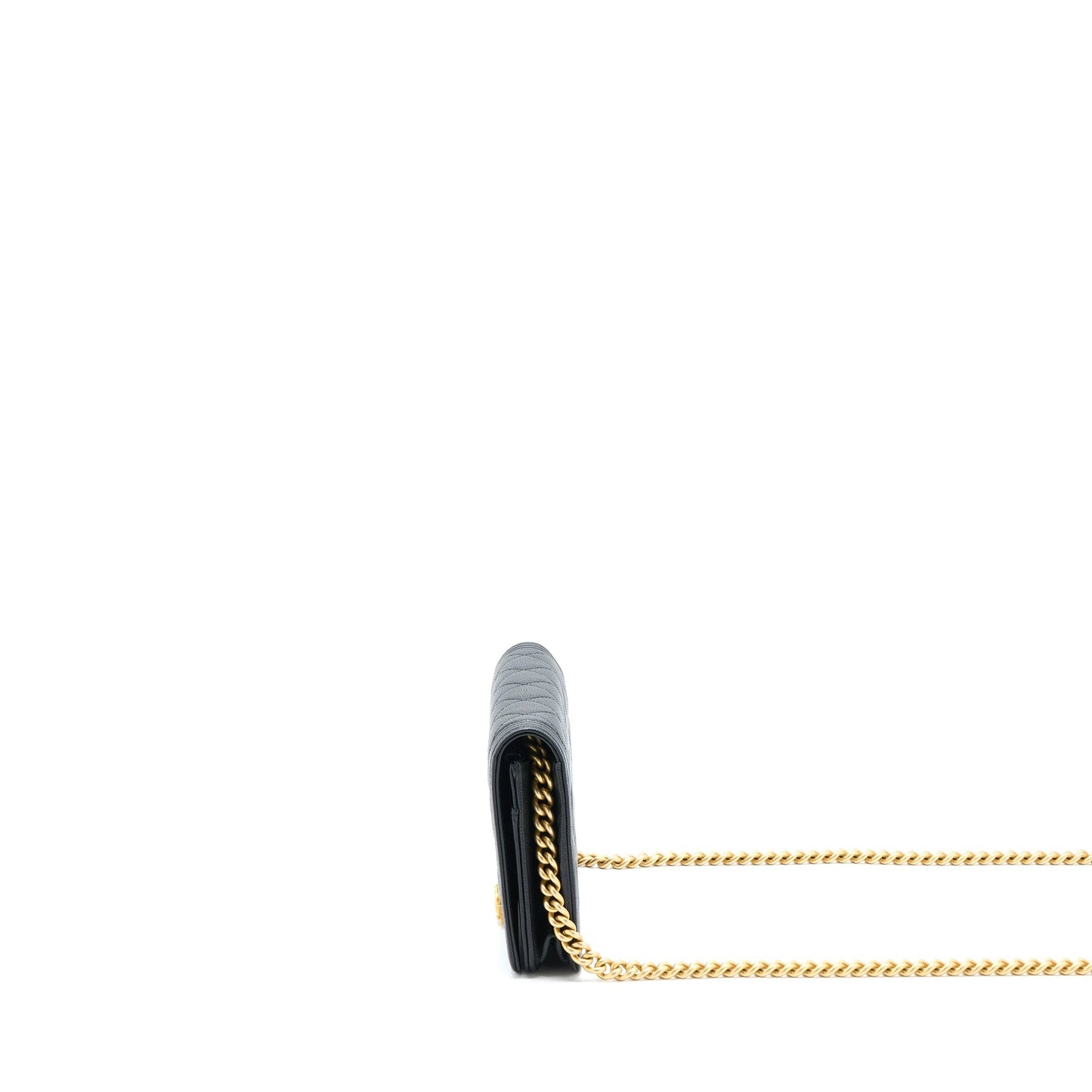 Chanel Boy Wallet on Chain Caviar Black GHW Microchip