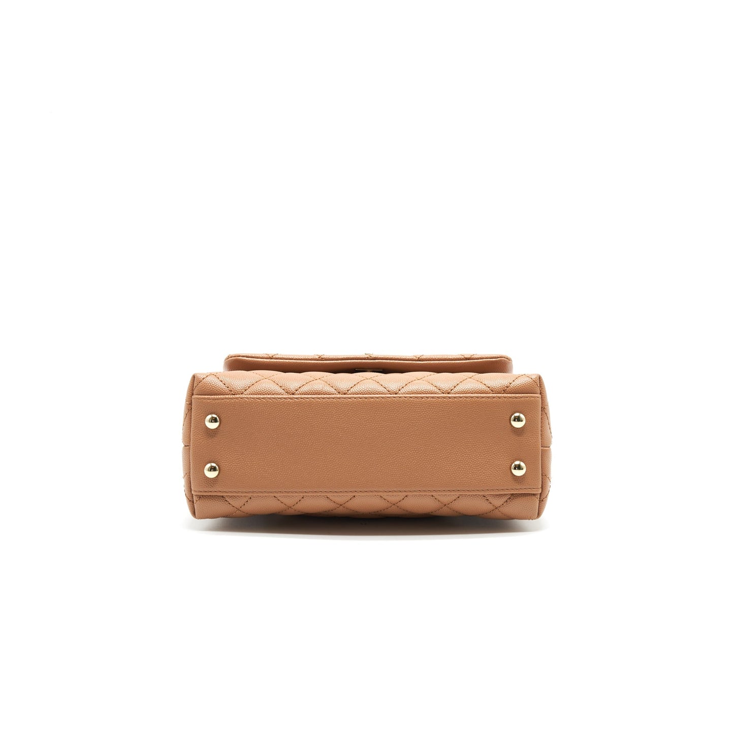 Chanel Mini Coco Handle Flap Bag 21p Caramel L