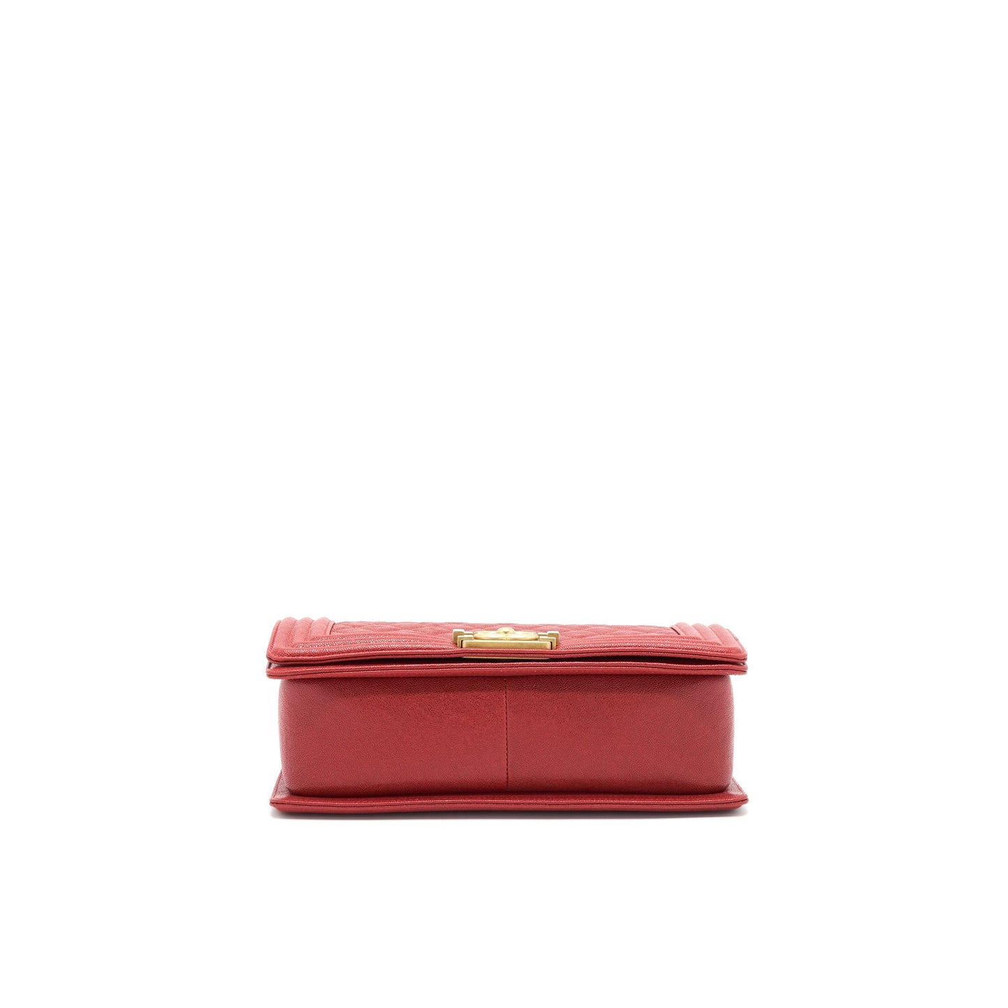Chanel Medium Boy Grained Red Calfskin Brushed
