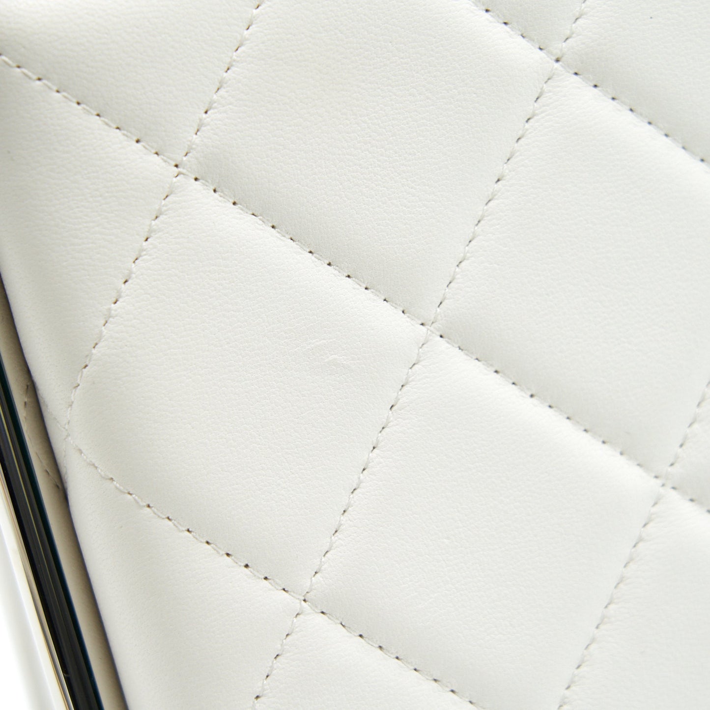 Chanel Quilted Clutch Lambskin White