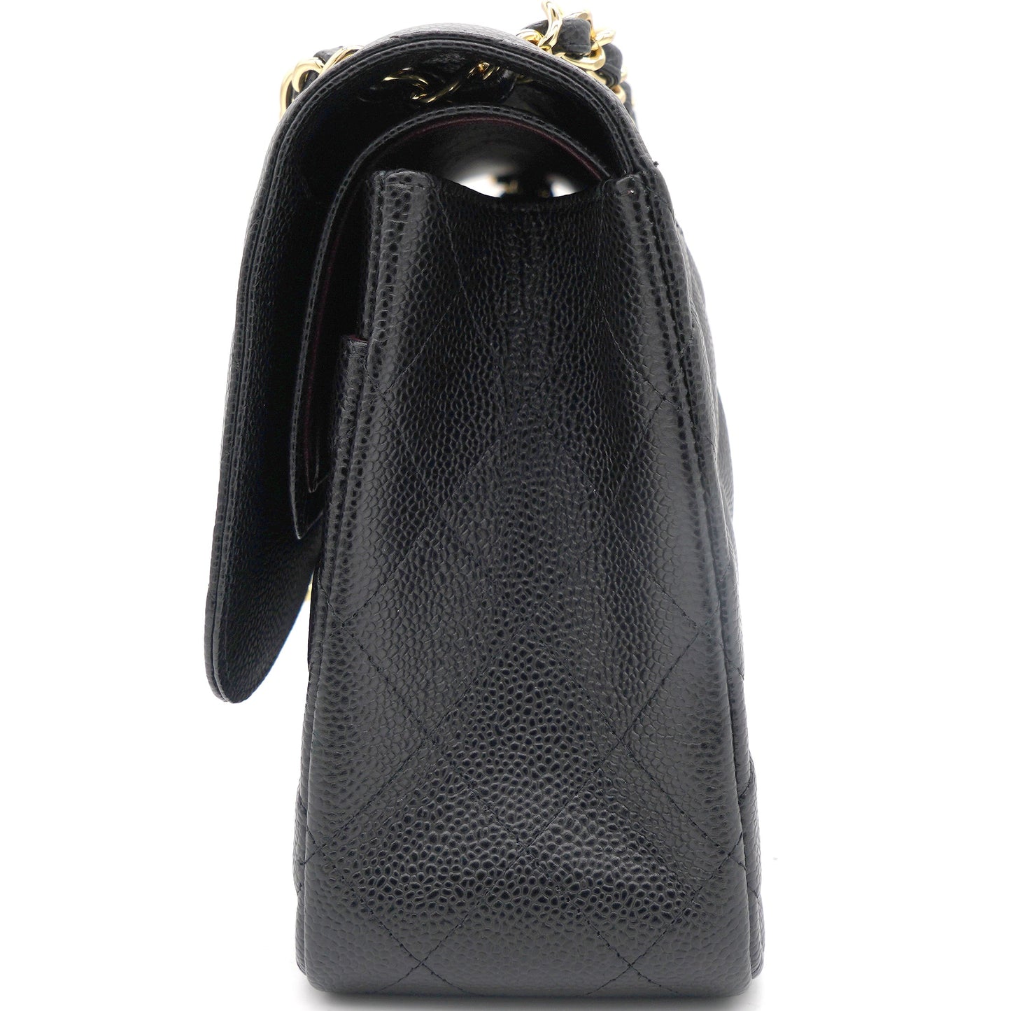 Chanel Black Quilted Caviar Jumbo Classic Double Flap Bag