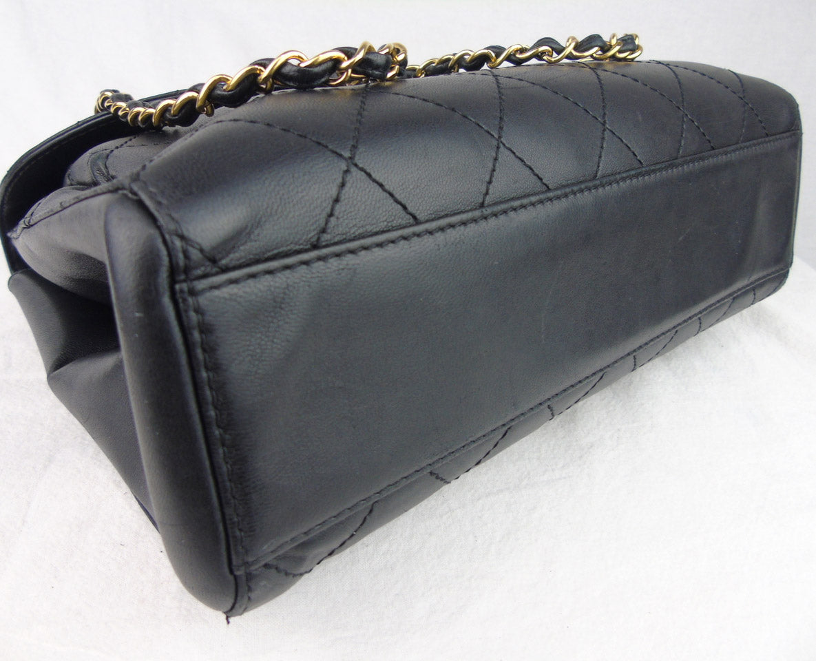 Chanel Black lambskin flap Bag 1997 Kelly