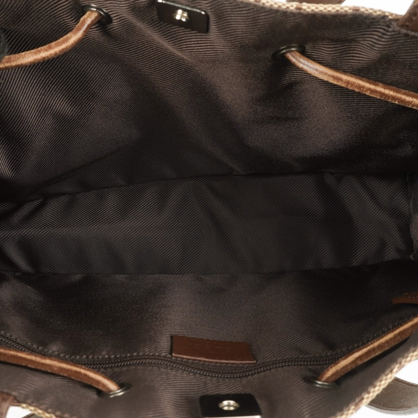 Gucci Brown Monogram Drawstring Bag