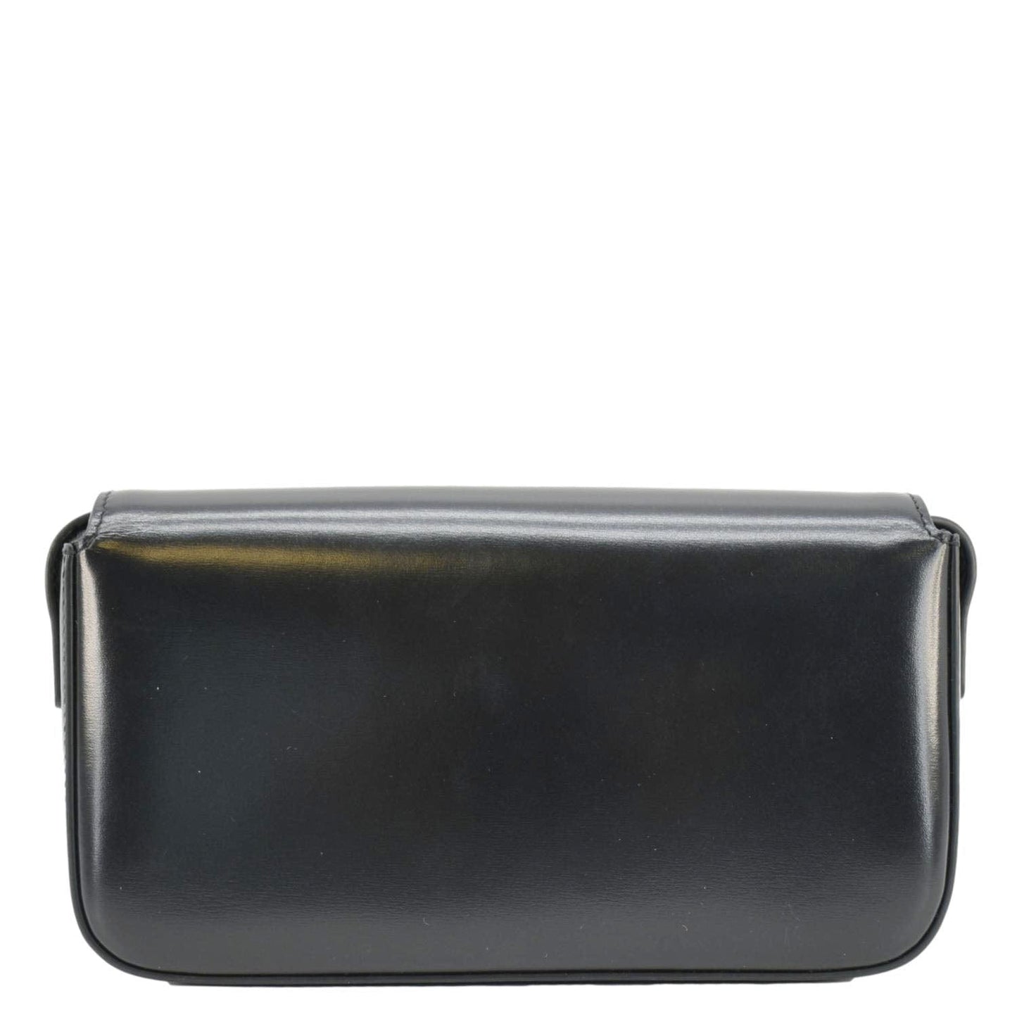Luxury CELINE Triomphe Shiny Calfskin Leather Shoulder Bag Black