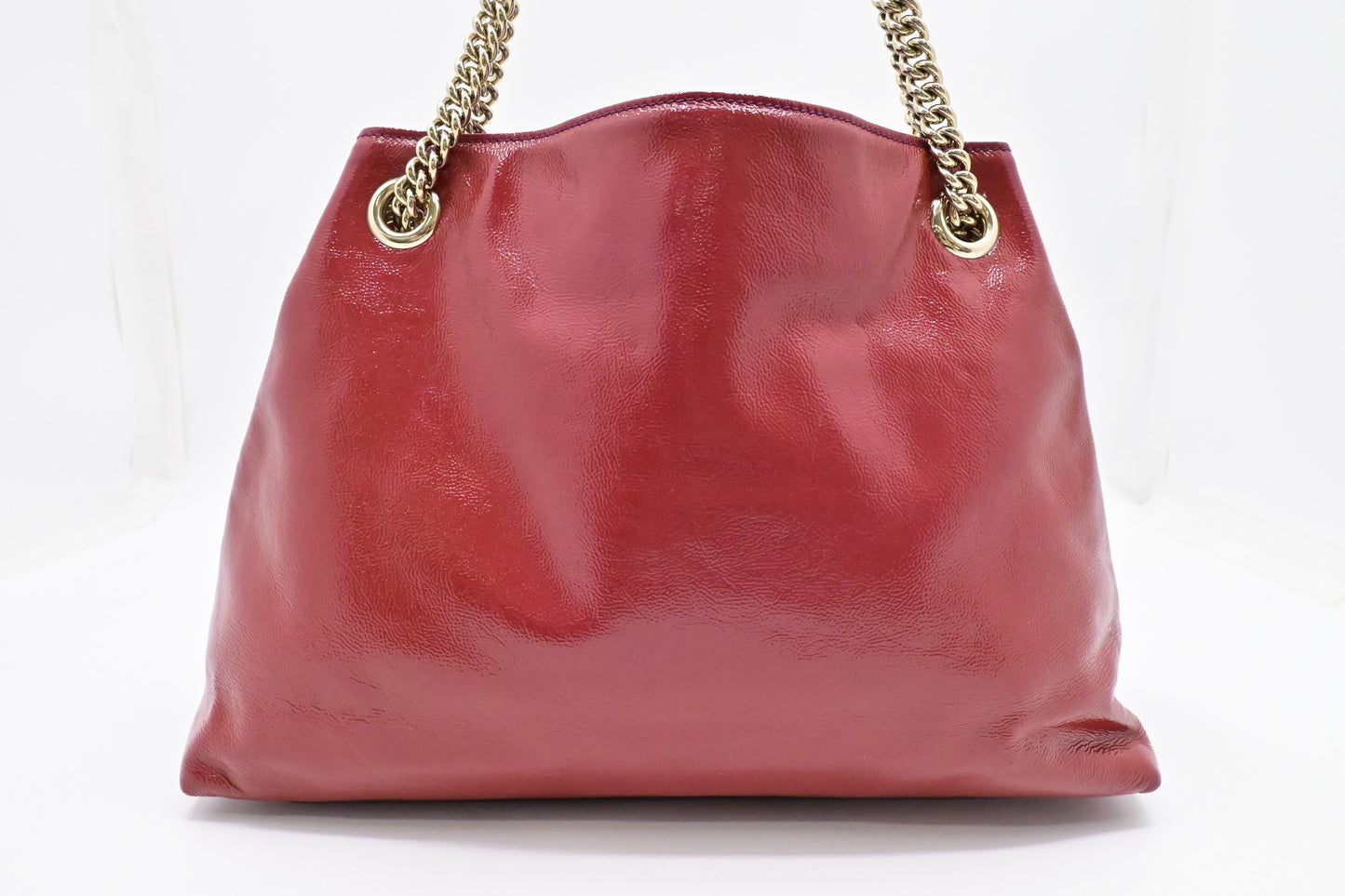 Gucci Soho Chain Shoulder Bag in Pink Red Leather