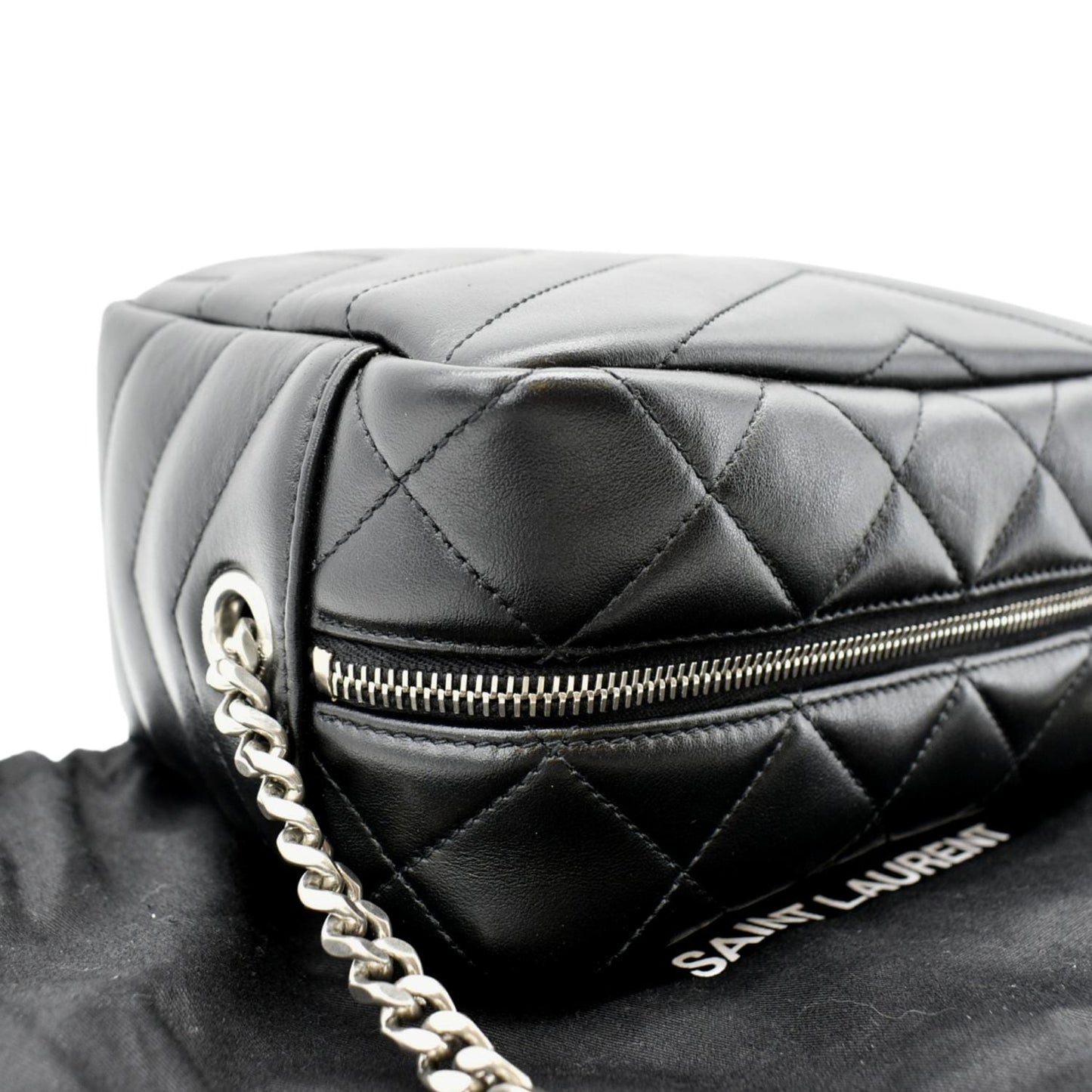 SAINT LAURENT LouLou Bowling Small Quilted Monogram Crossbody Bag Black