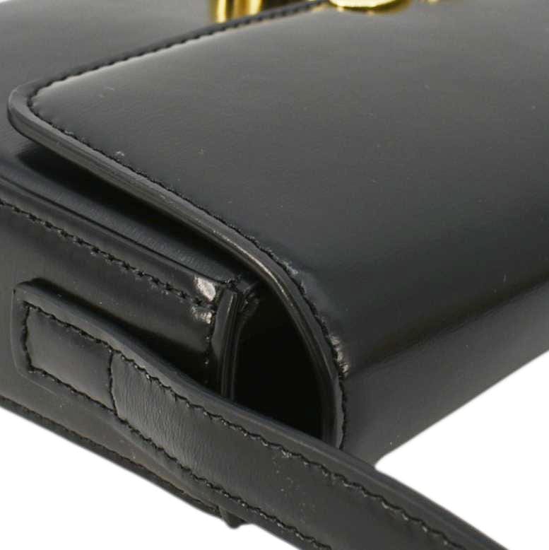 CELINE Triomphe Calfskin Leather Shoulder Bag Black