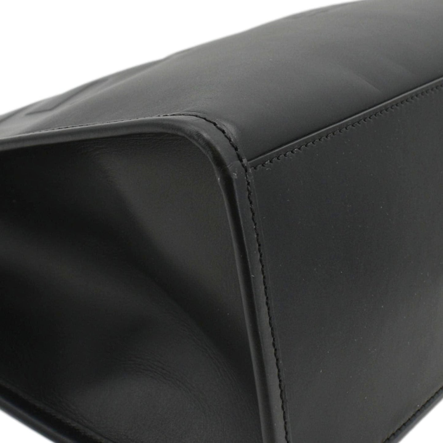 FENDI Sunshine Plexiglass Medium Leather Shopper Tote Bag Black