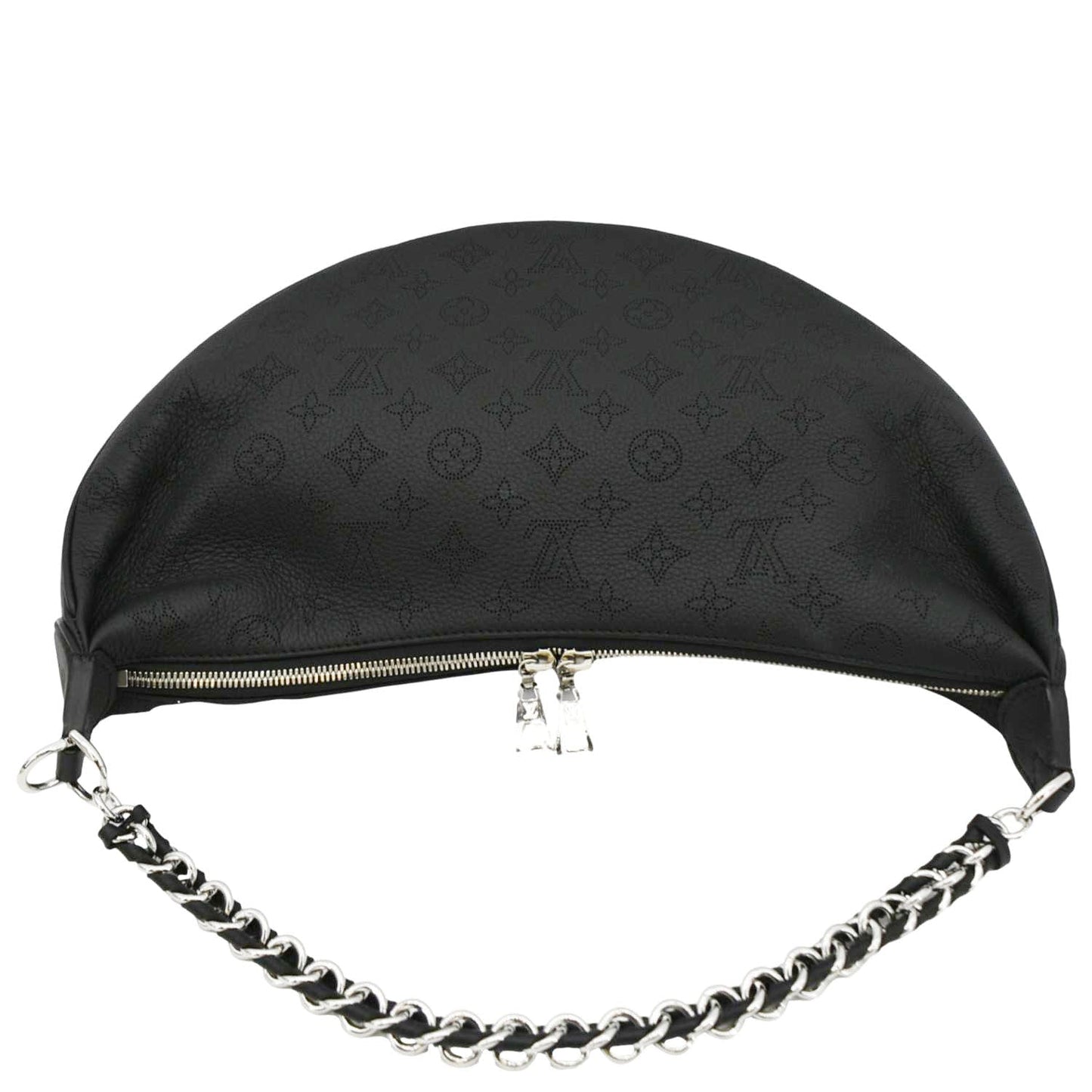 LOUIS VUITTON Baia MM Perforated Mahina Leather Shoulder Bag Black