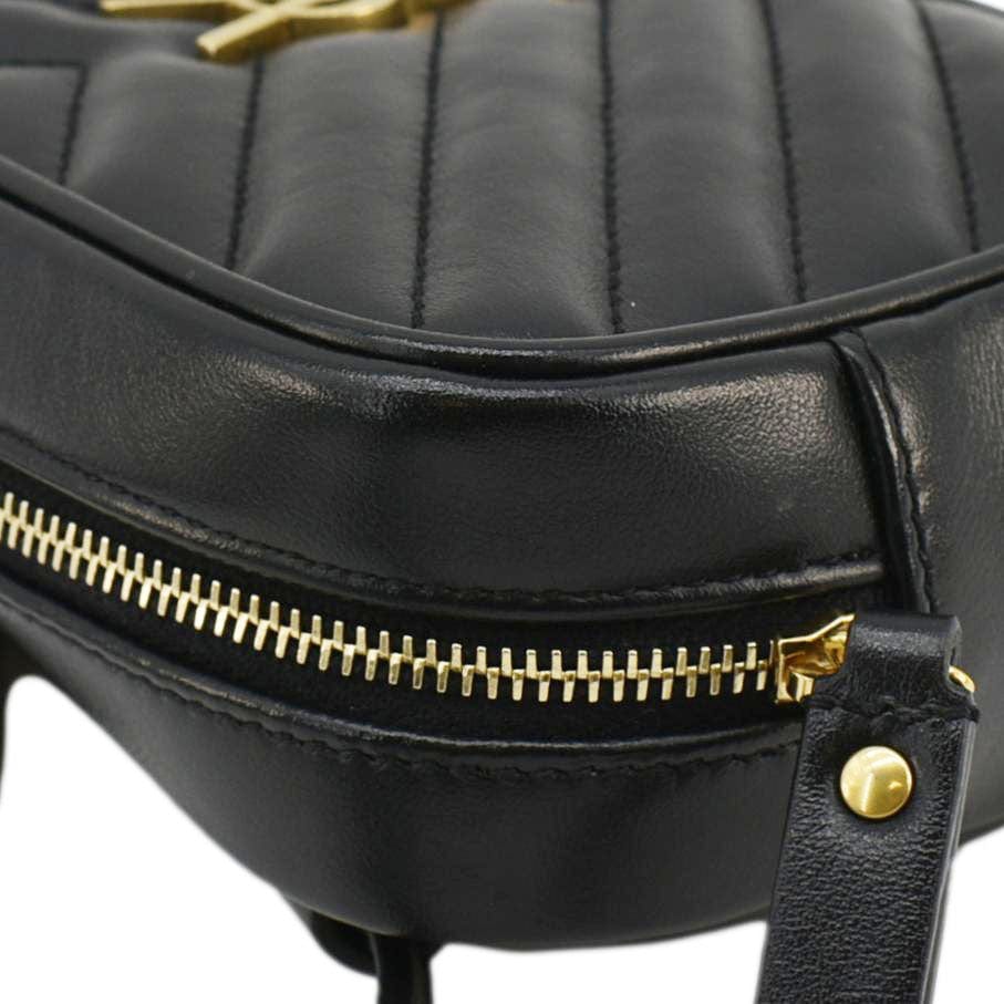SAINT LAURENT Lou Calfskin Leather Crossbody Belt Bag Black