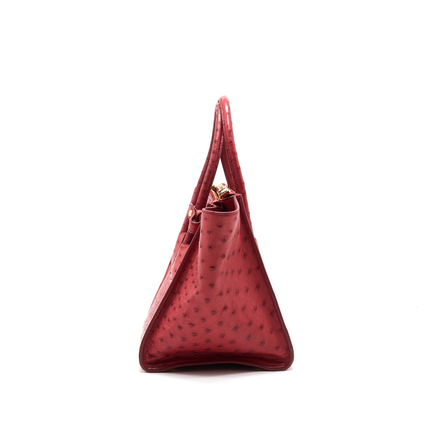 Prada Ostrich Tote Bag Red with GHW