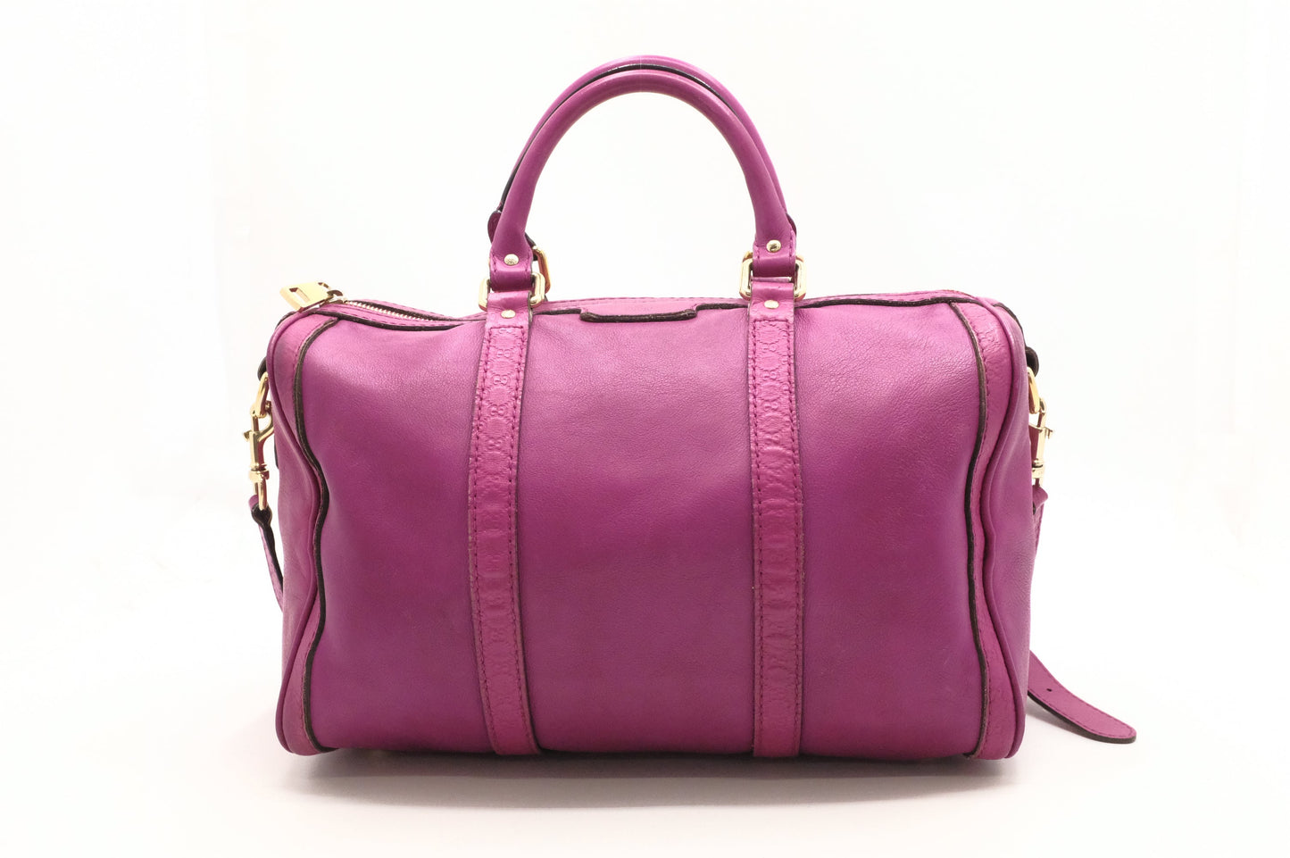 Gucci 2-Way Boston Bag in Magenta Leather