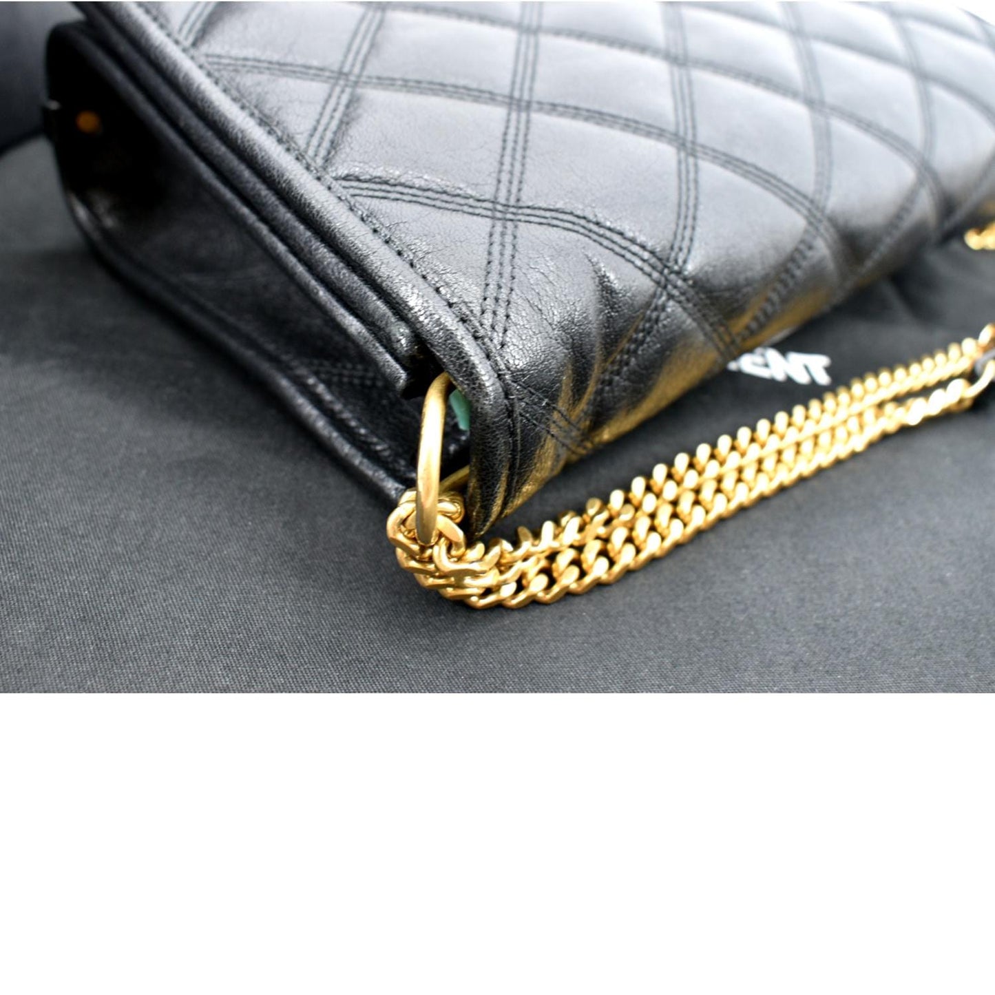 SAINT LAURENT Becky Quilted Leather Shoulder Chain Bag Black