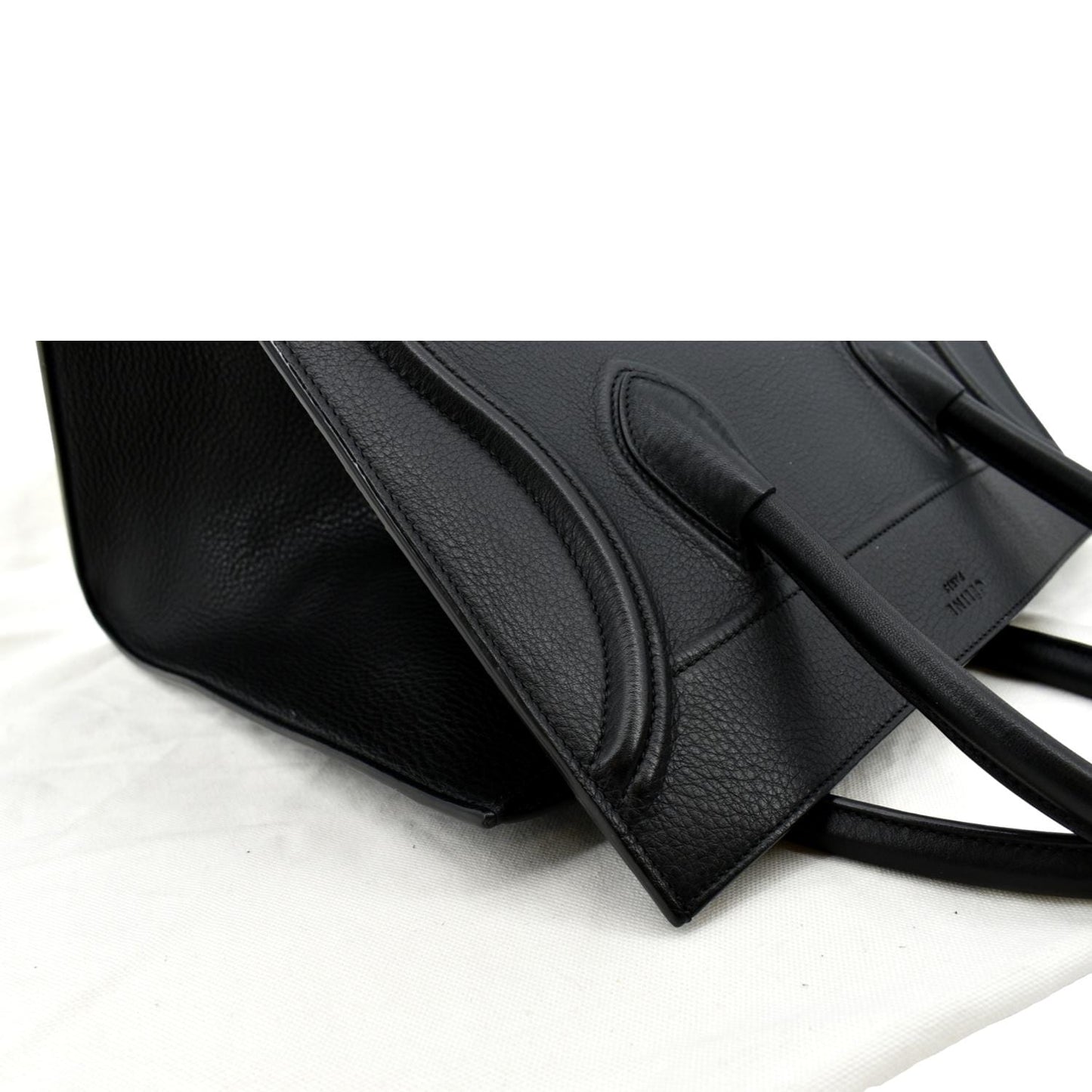 CELINE Luggage Phantom Medium Leather Tote Bag Black