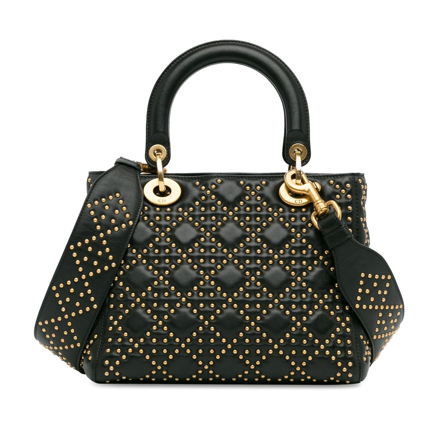 Dior Medium Lambskin Cannage Studded Supple Lady Dior (SHG-7OhNYd)
