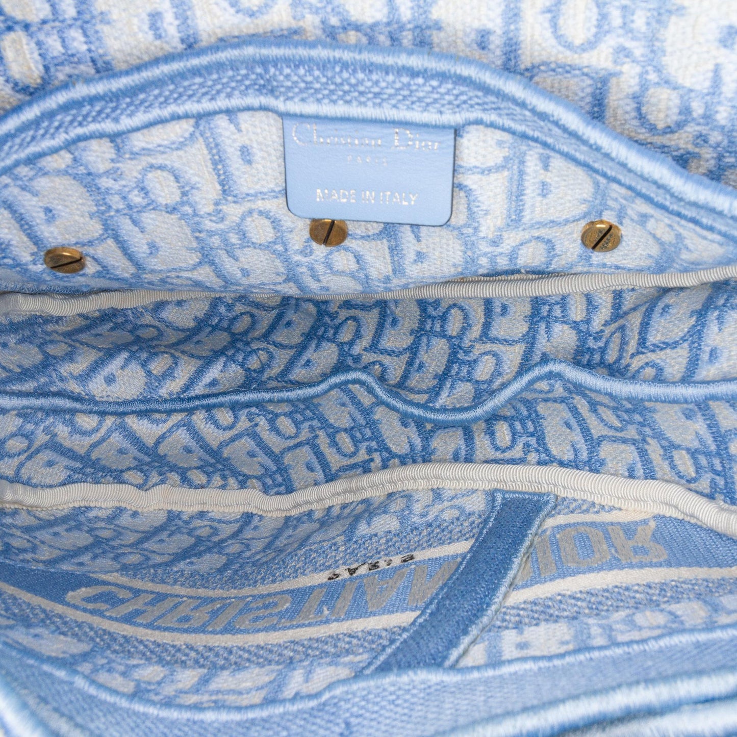 Dior Oblique Embroidered Canvas Saddle Bag