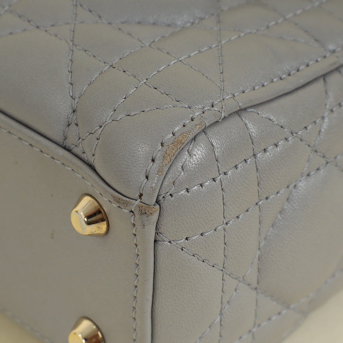 Christian Dior Grey Lady Dior Mini Chain Bag