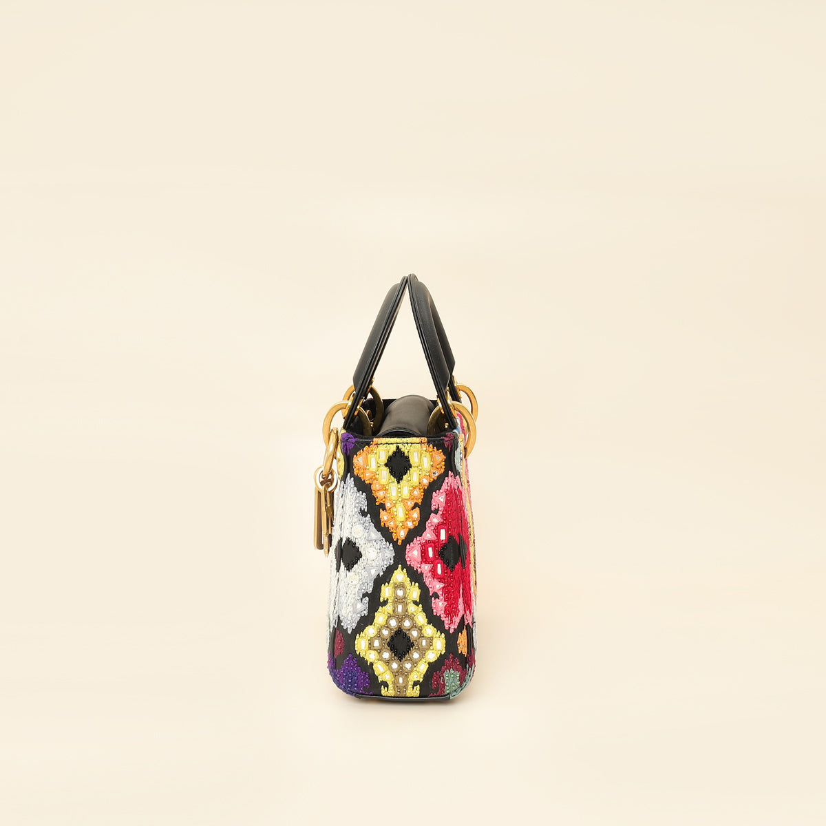 Christian Dior Multicolor Lady Dior Mini Embroidered Bag