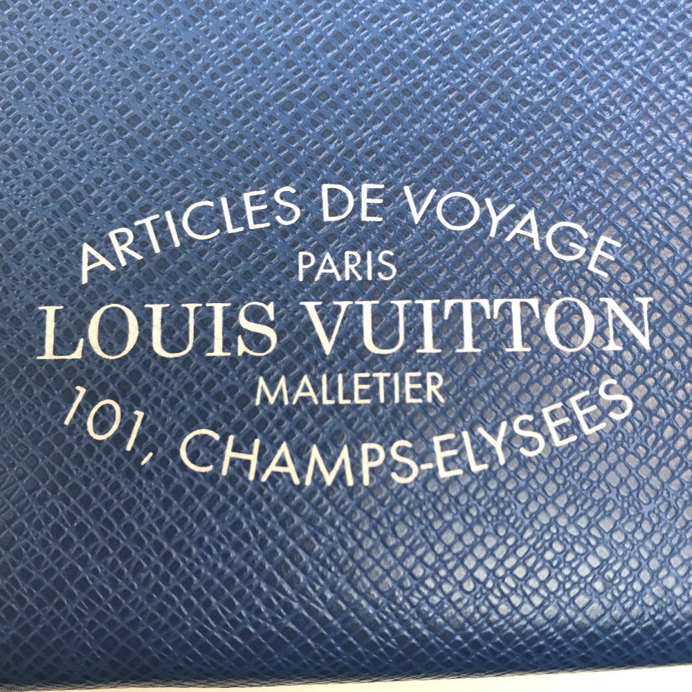 LOUIS VUITTON business bag Taiga Leather blue Taiga Pochette Voyage MM mens