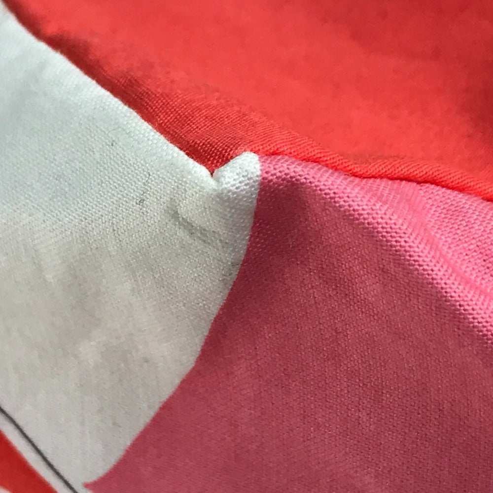 HERMES Tote Bag cotton Pink x Red type Beach bag Cabas Drapeaux au vent Women