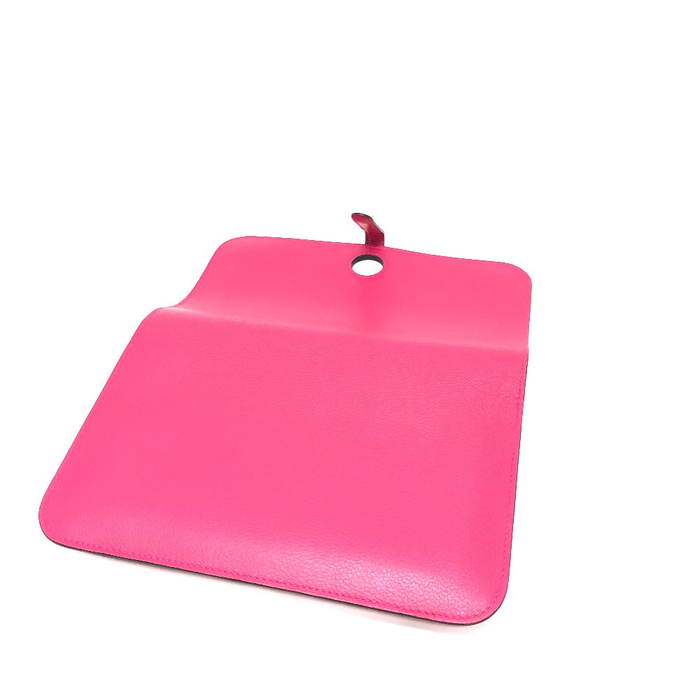 HERMES Long Wallet Purse Leather, Evercolor pink Dogon GM