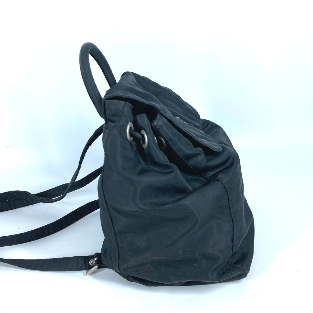 PRADA Backpack Nylon black Triangle logo plate Women