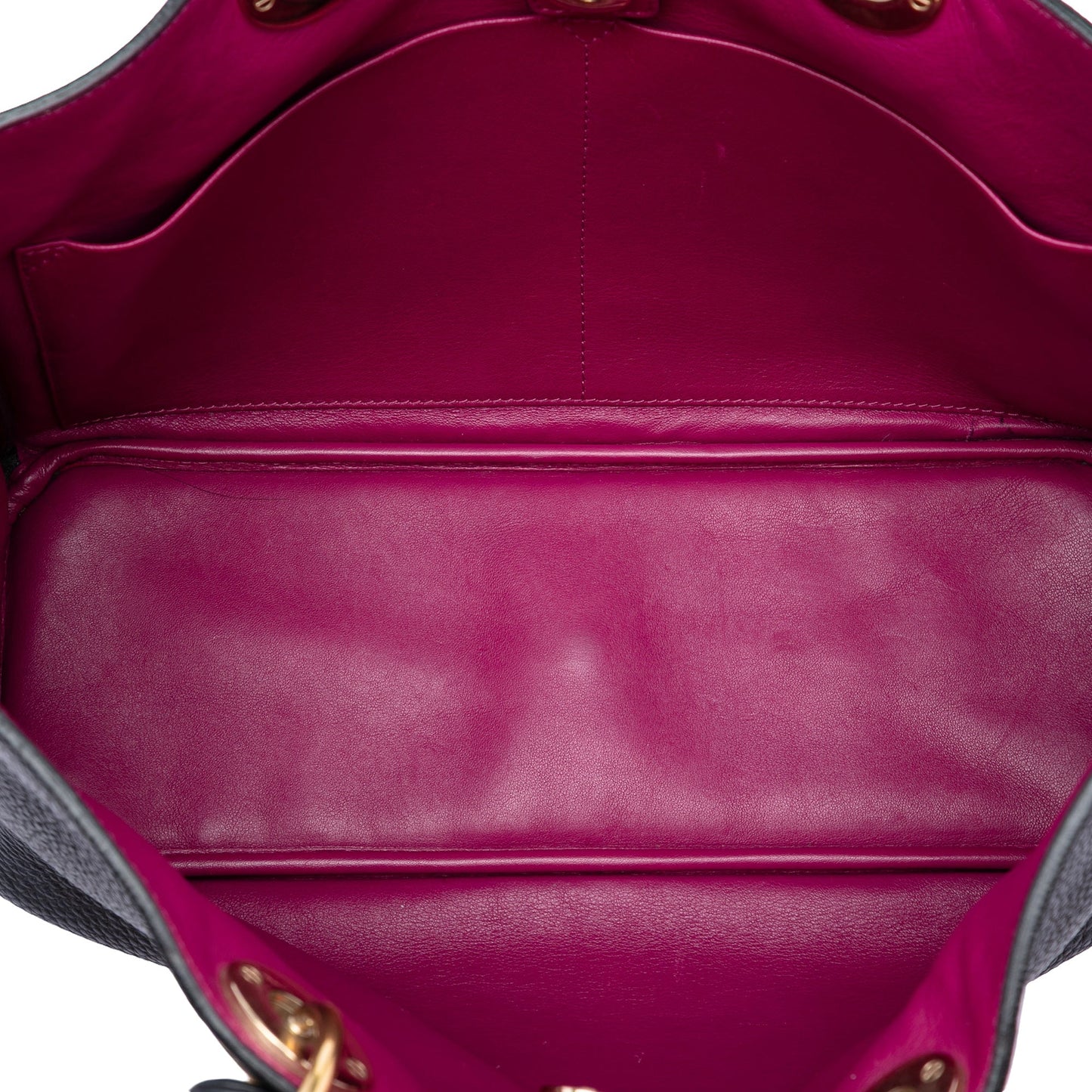 Black Dior Medium Pebbled Calfskin Diorissimo Satchel