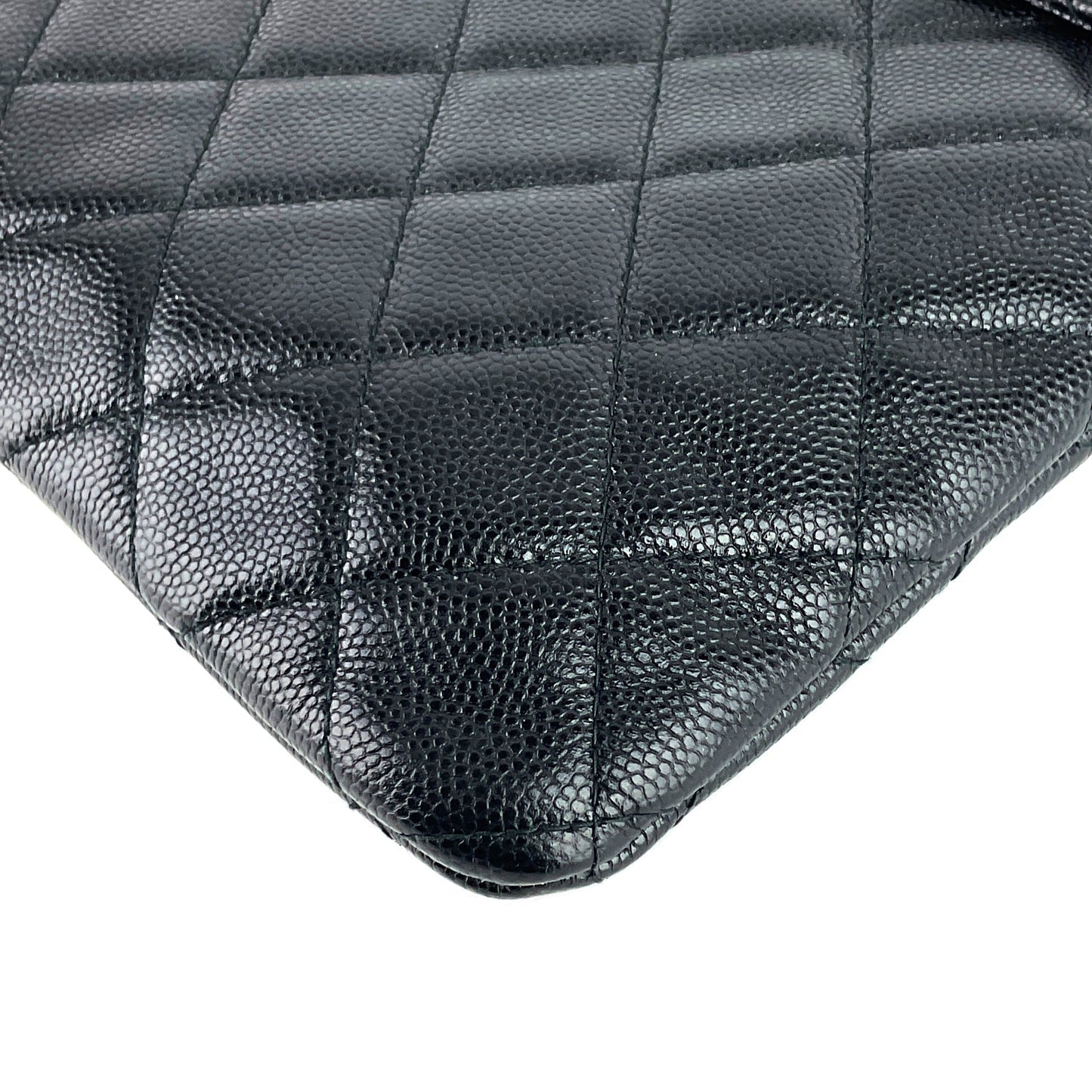 Chanel Golden Class O-Case Large Caviar Leather Clutch Bag
