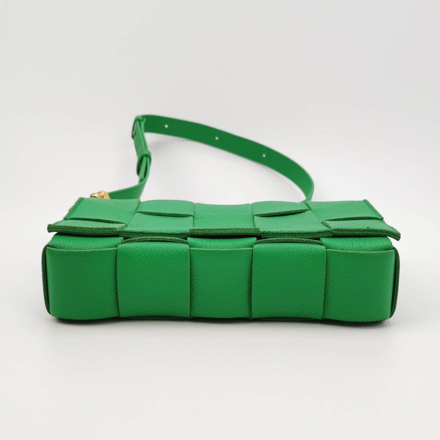Bottega Veneta Cassette Parakeet Green Leather Crossbody Bag