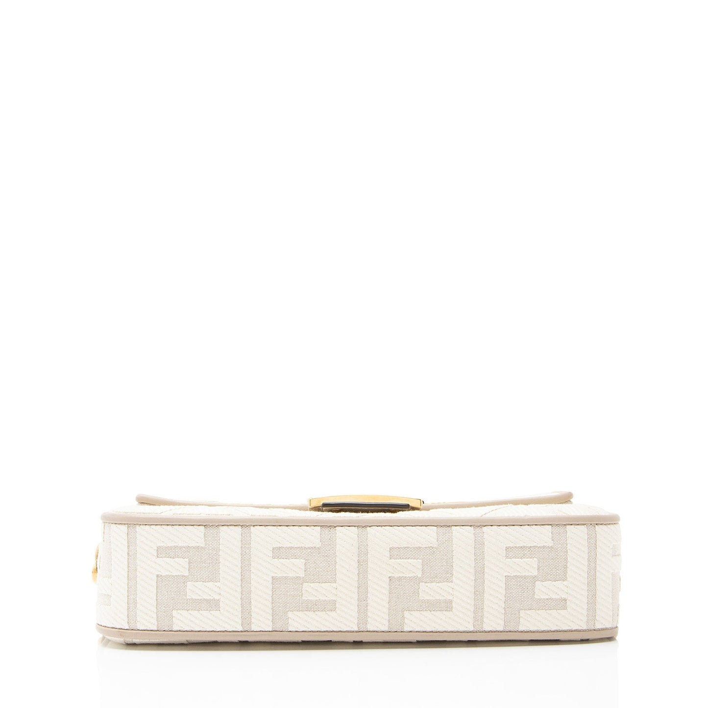 Fendi FF Embroidered Canvas Baguette Shoulder Bag