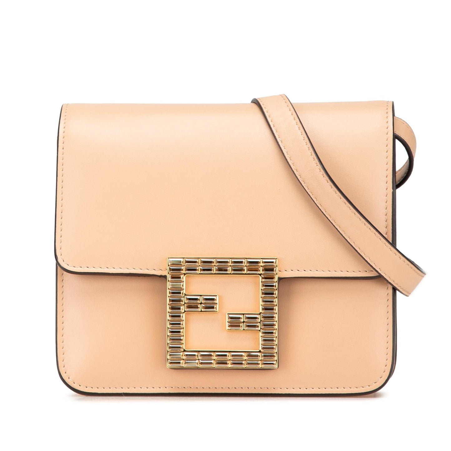 Fendi Leather Crystal Fab Crossbody
