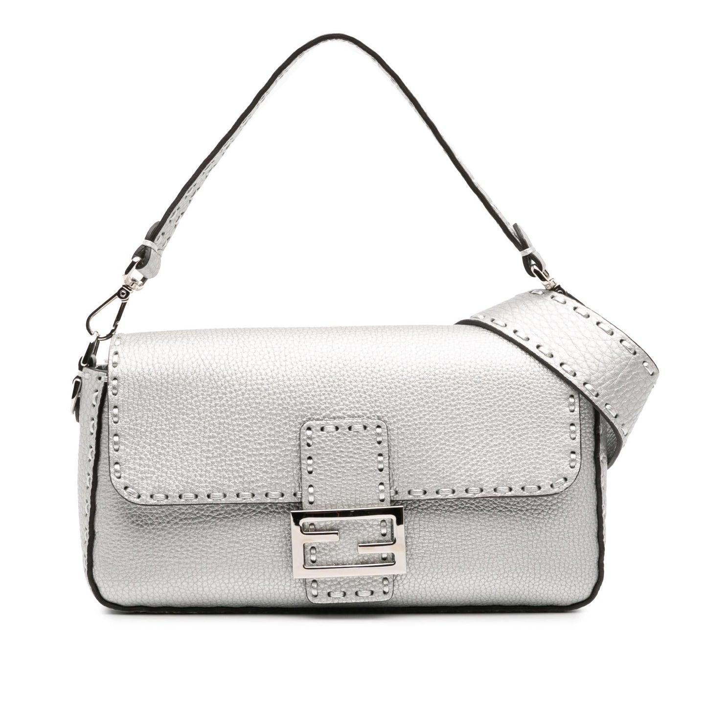 Fendi Leather Selleria Baguette Satchel