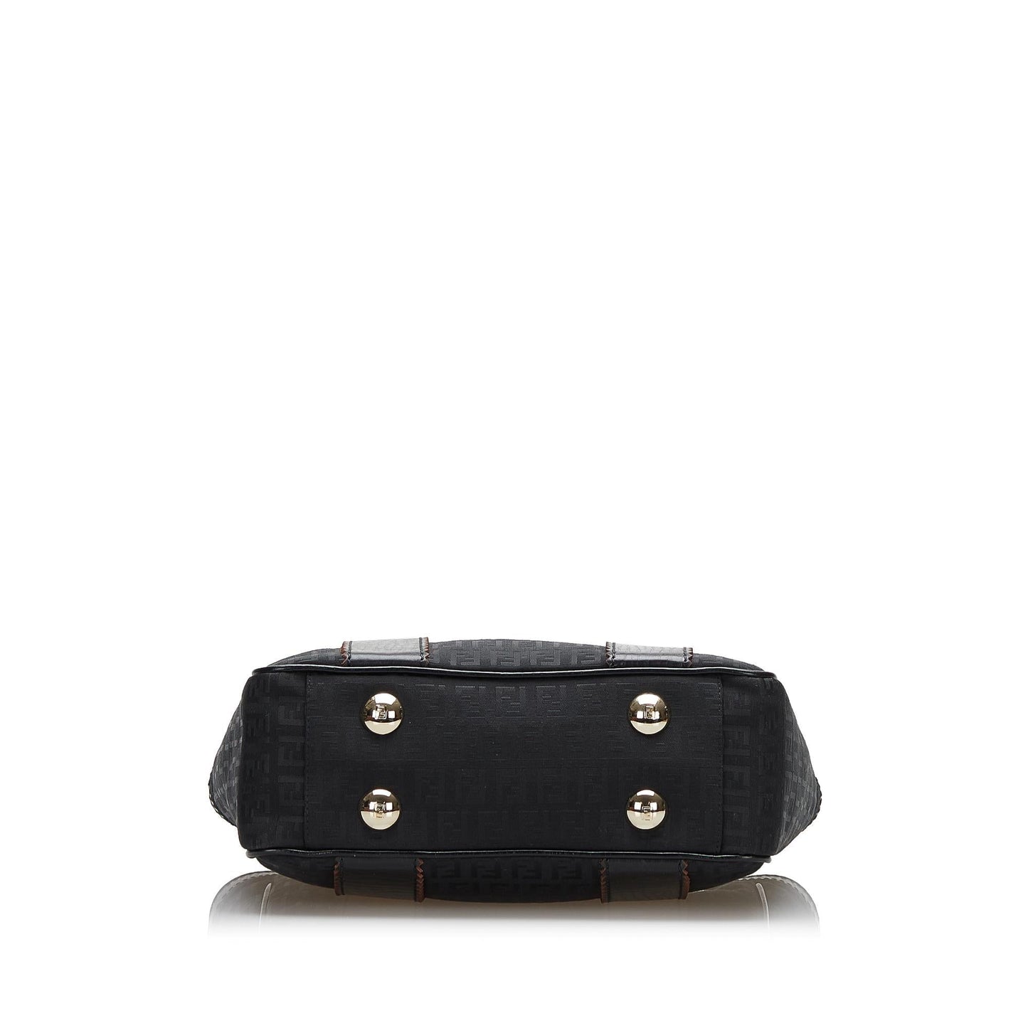 Fendi Leather-Trimmed Zucchino Tote (36075)