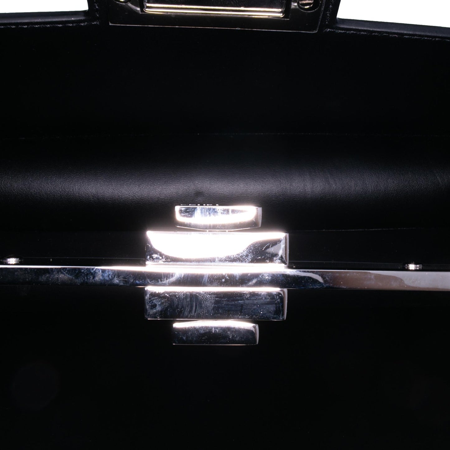 Fendi Medium Leather Peekaboo Cut Chain Shoulder Bag