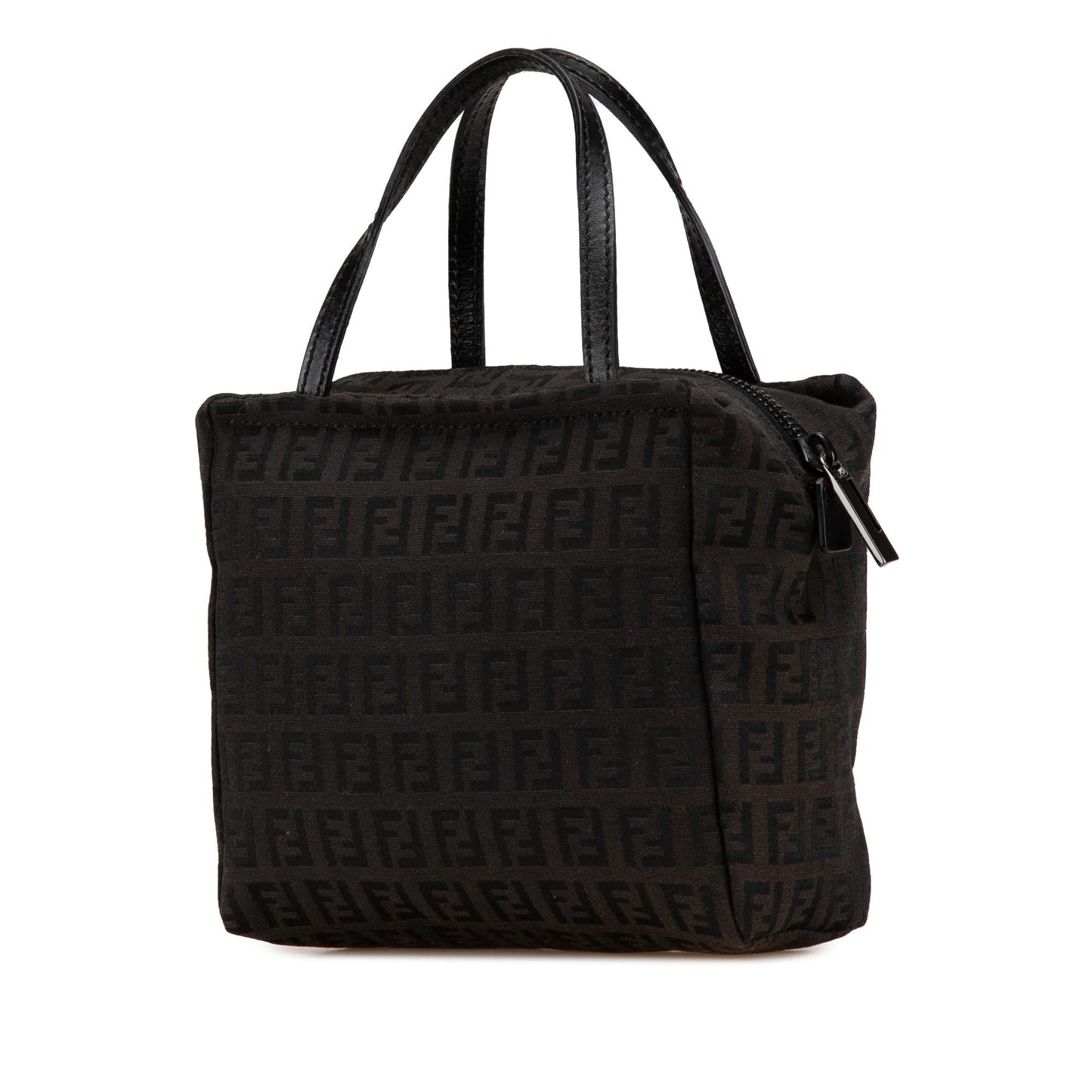 Fendi Zucca Embroidered Canvas Baguette Satchel