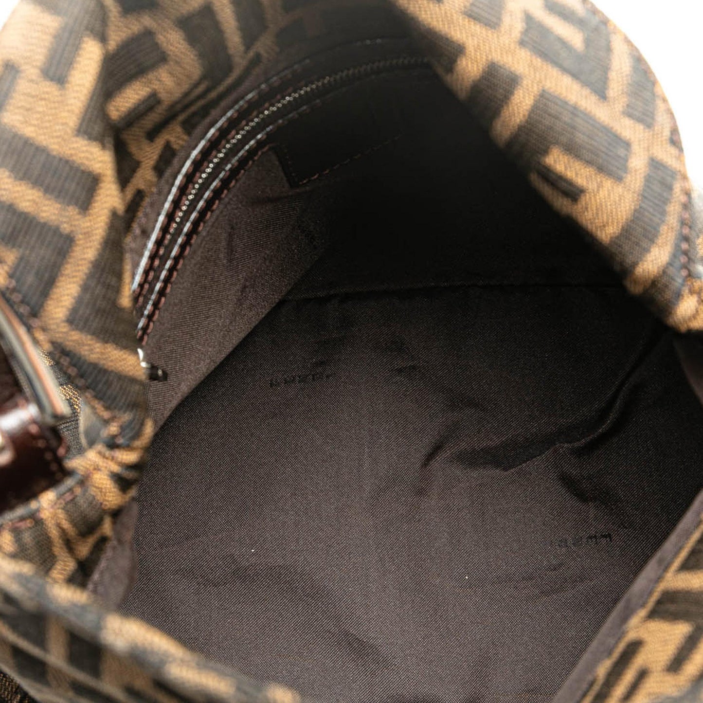 Fendi Zucca Canvas Double Flap Shoulder Bag