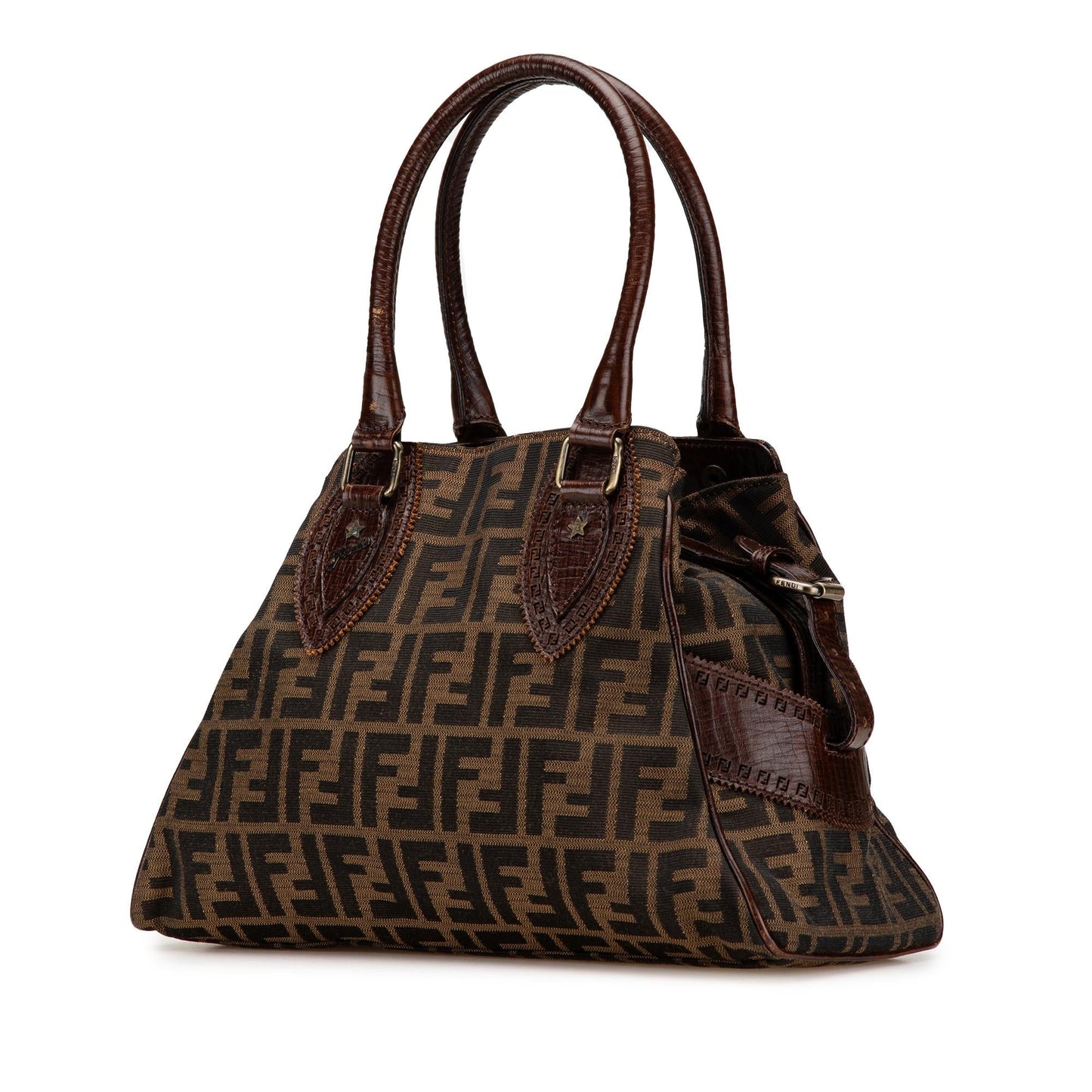 Fendi Zucca Raffia Roll Tote