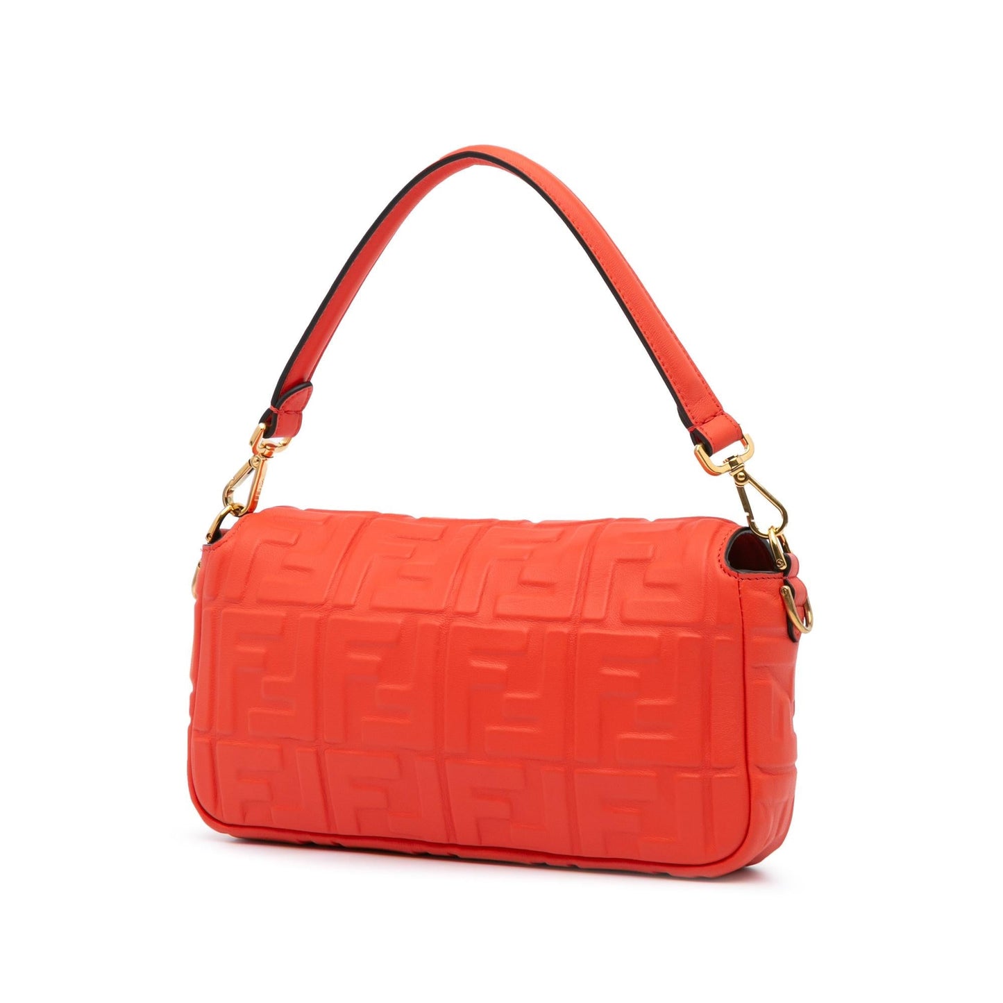 Fendi Zucca Embossed Leather Baguette Satchel