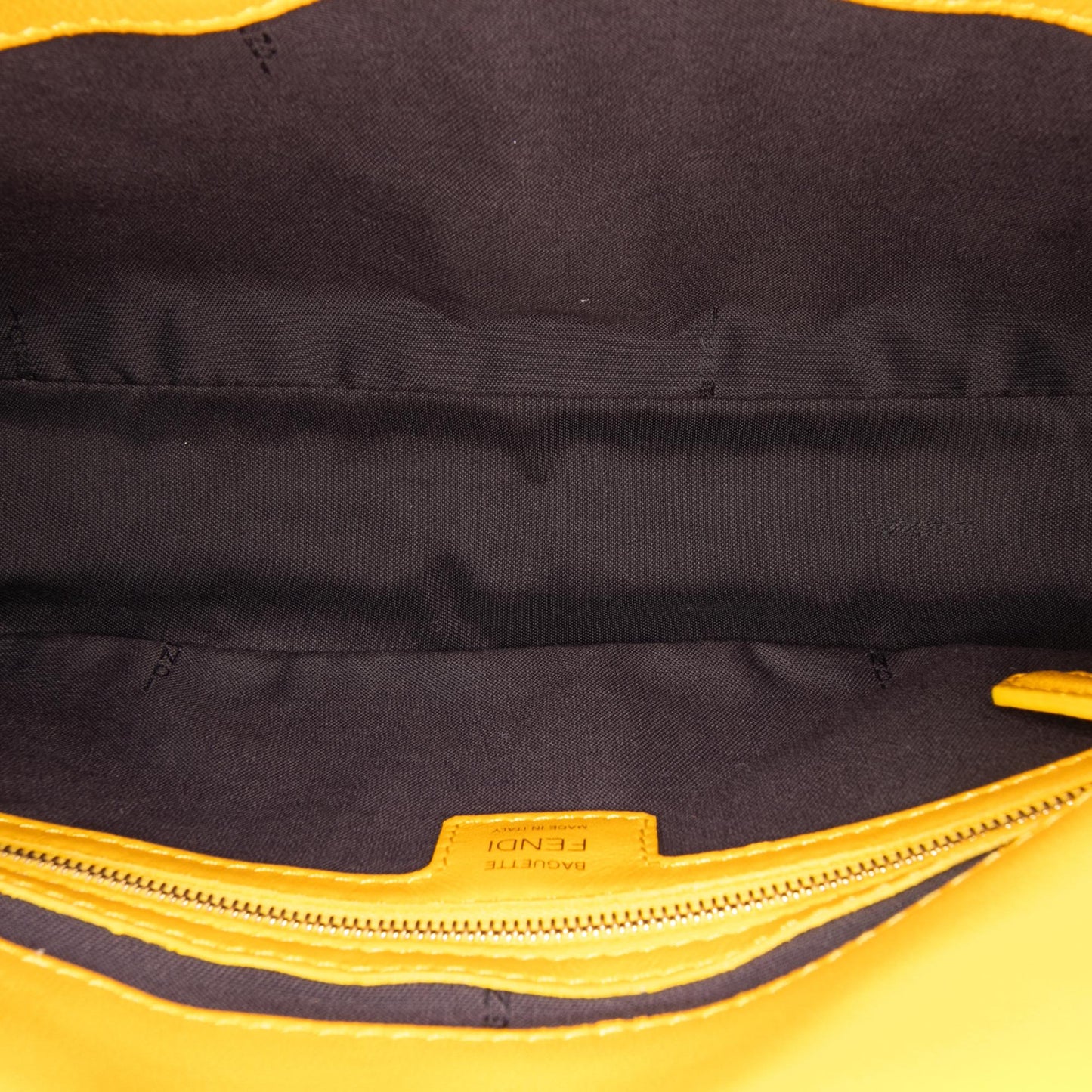 Fendi Zucca Embossed Leather Baguette Satchel