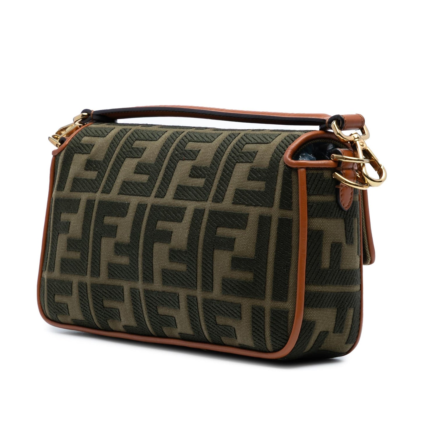 Fendi Mini Zucca Embossed Leather Baguette Satchel