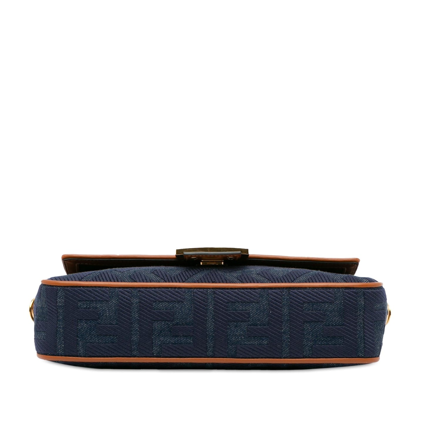 Fendi Zucca Embroidered Denim Baguette Satchel (oiAEAB)