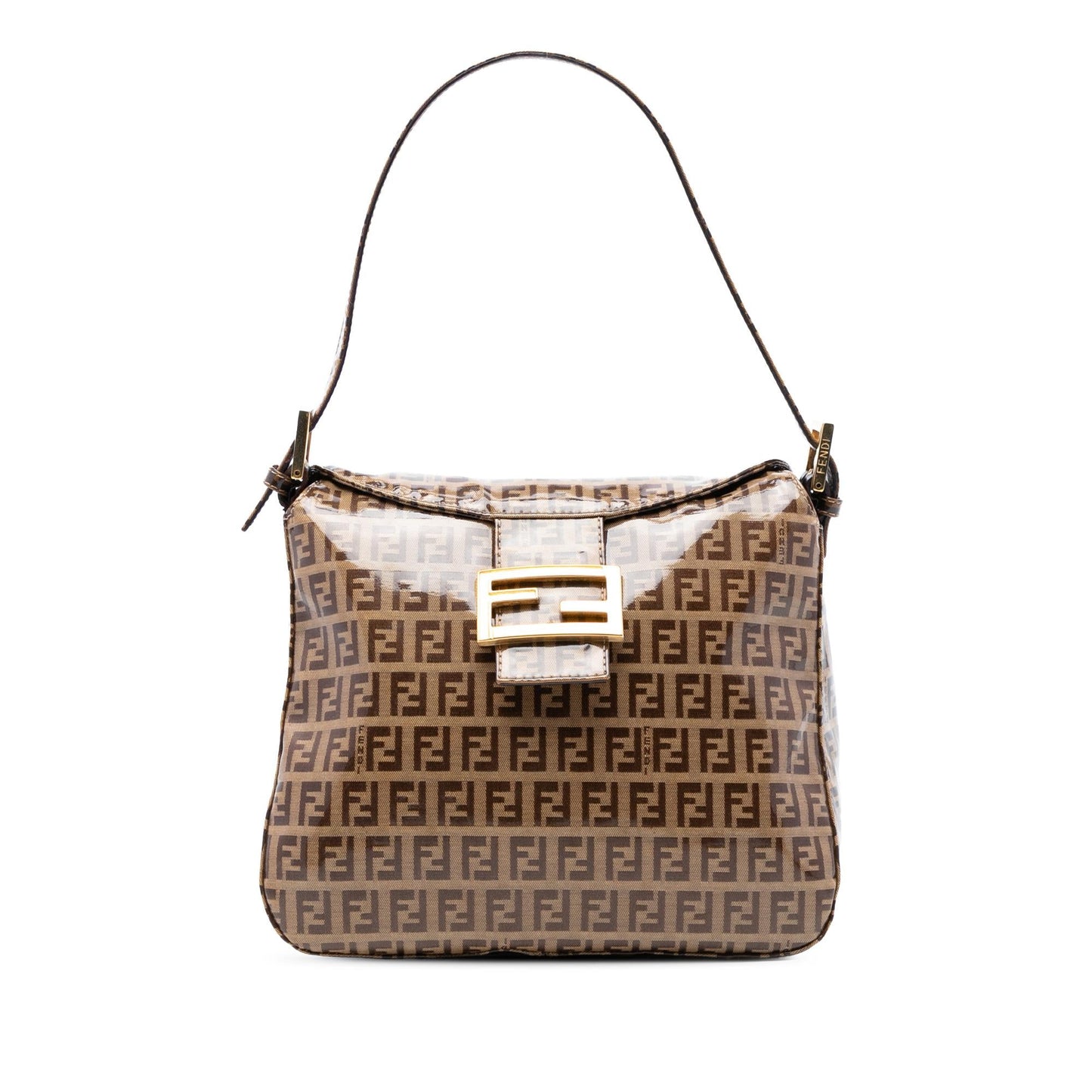 Fendi Zucchino Crystal Double Flap Shoulder Bag
