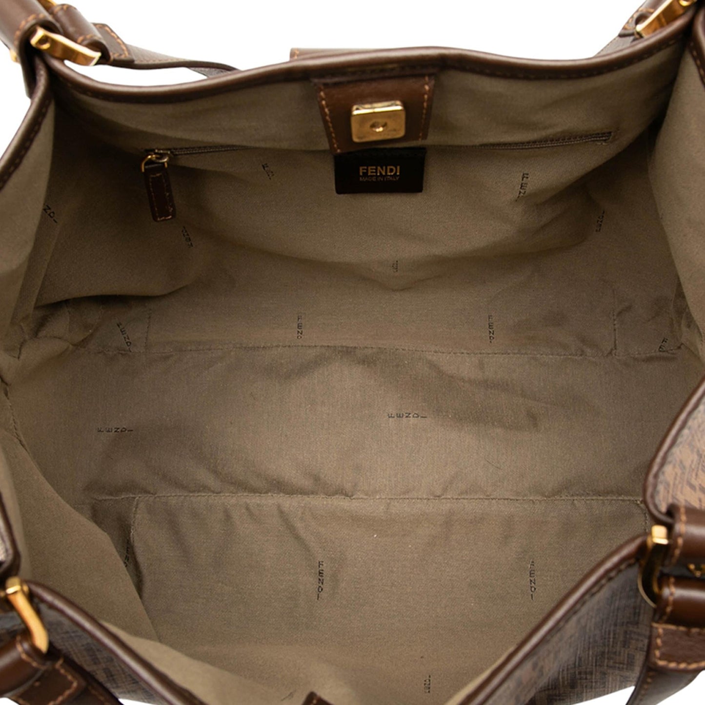 Fendi Large Zucca Canvas Chef Shoulder Bag