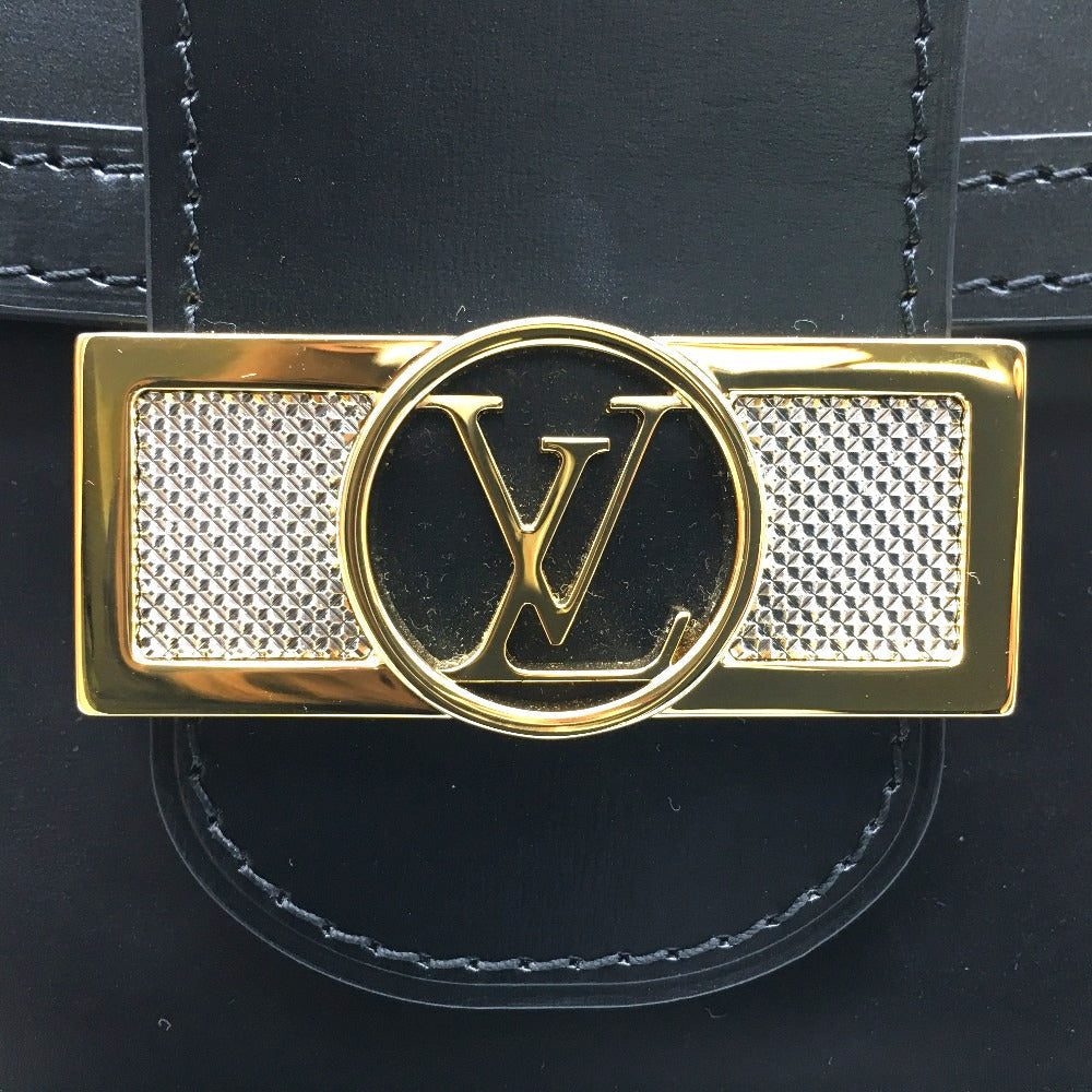 LOUIS VUITTON Shoulder Bag Calfskin black LV Lock Chain Dauphiné MM