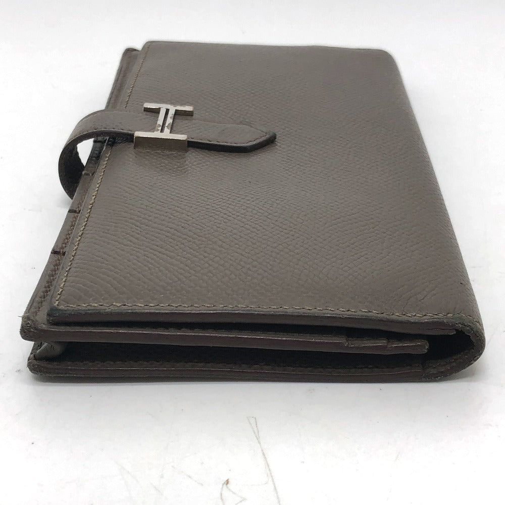HERMES Long Wallet Purse Epsom Gray type HMetal Beansufla Women