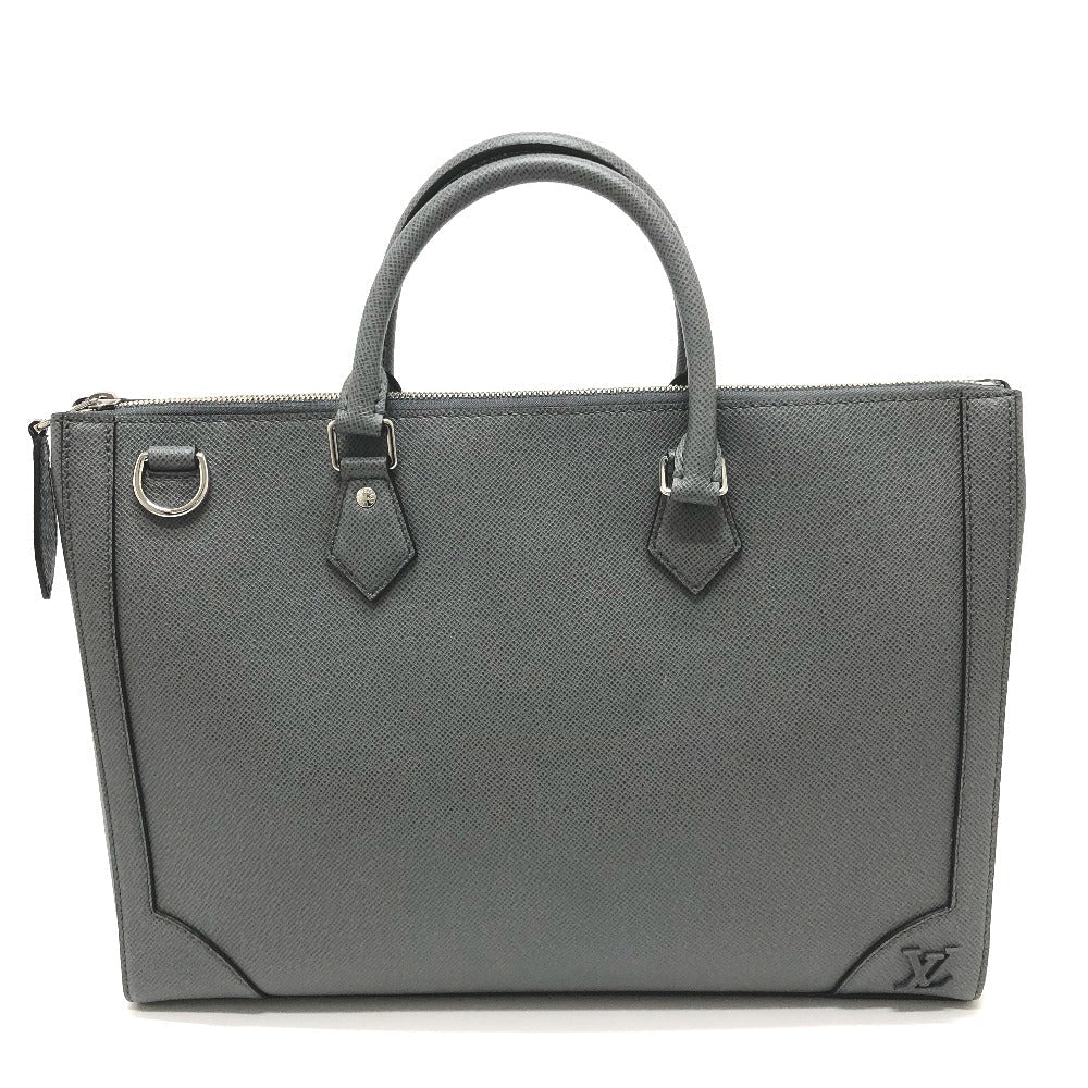 LOUIS VUITTON Business bag M30856 Taiga Leather gray Taiga Slim briefcase mens