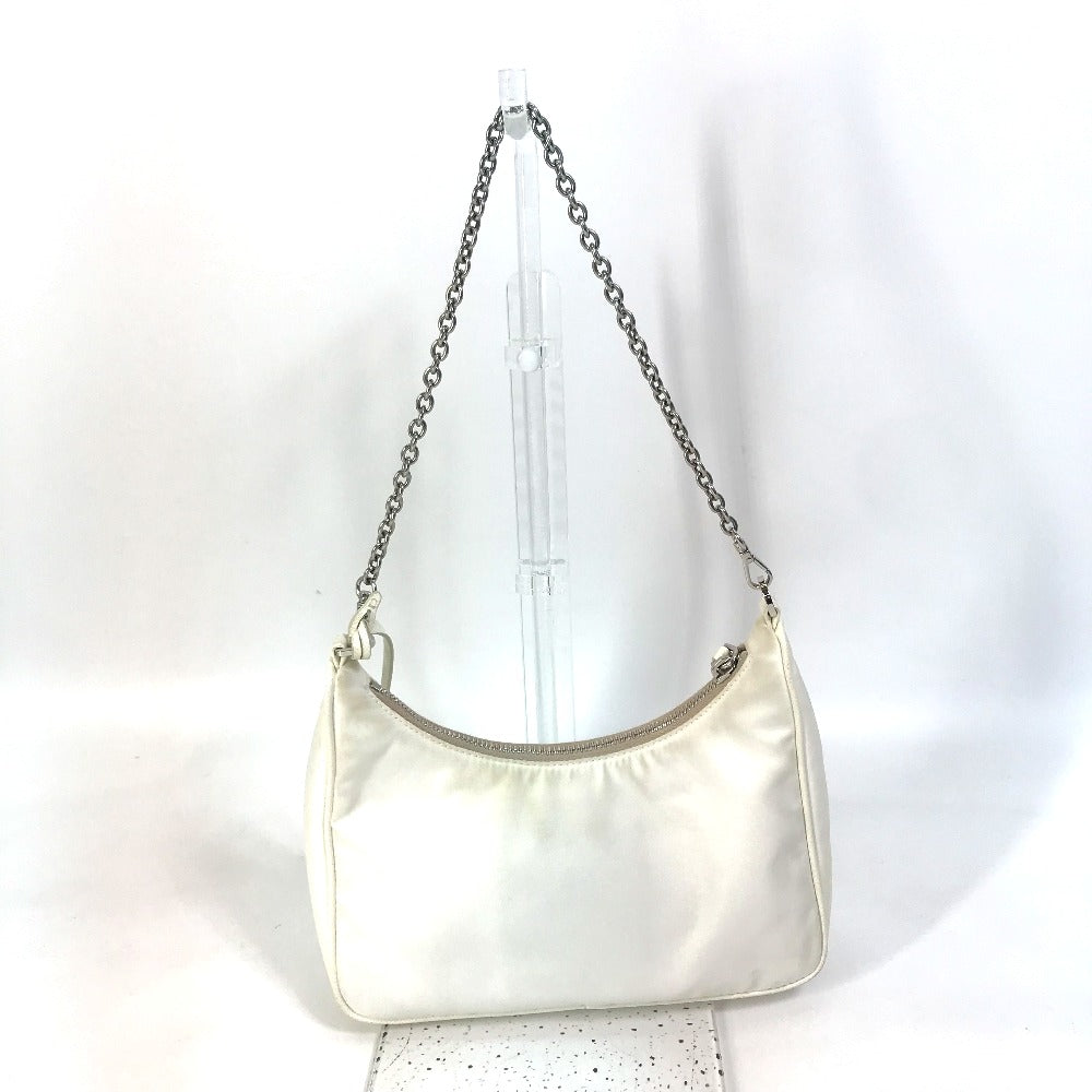 PRADA Shoulder Bag 1BH204 Nylon white Triangle logo plate Re-Edition 2005 Women