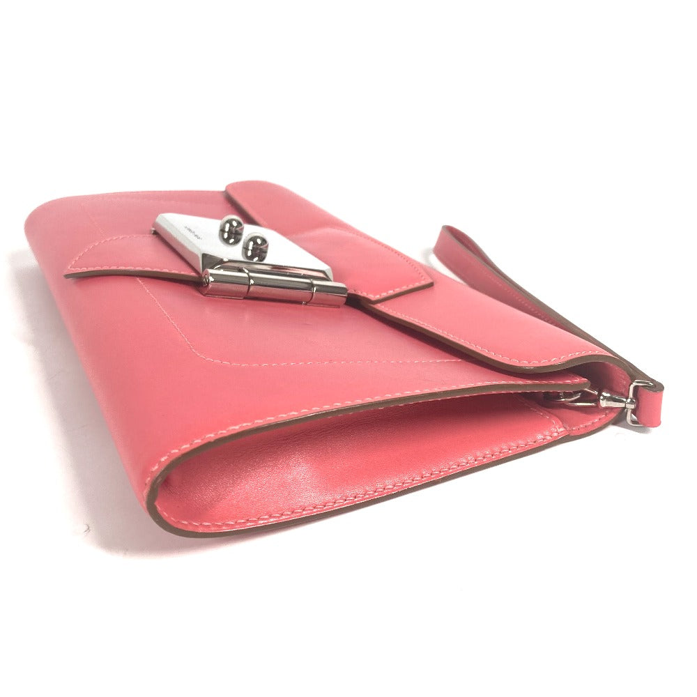 HERMES Clutch bag Leather, Votadelakt pink Sac Clutch Good Lock Women