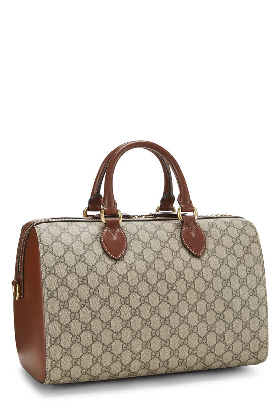 GUCCI GG SUPREME CANVAS BOSTON HANDBAG